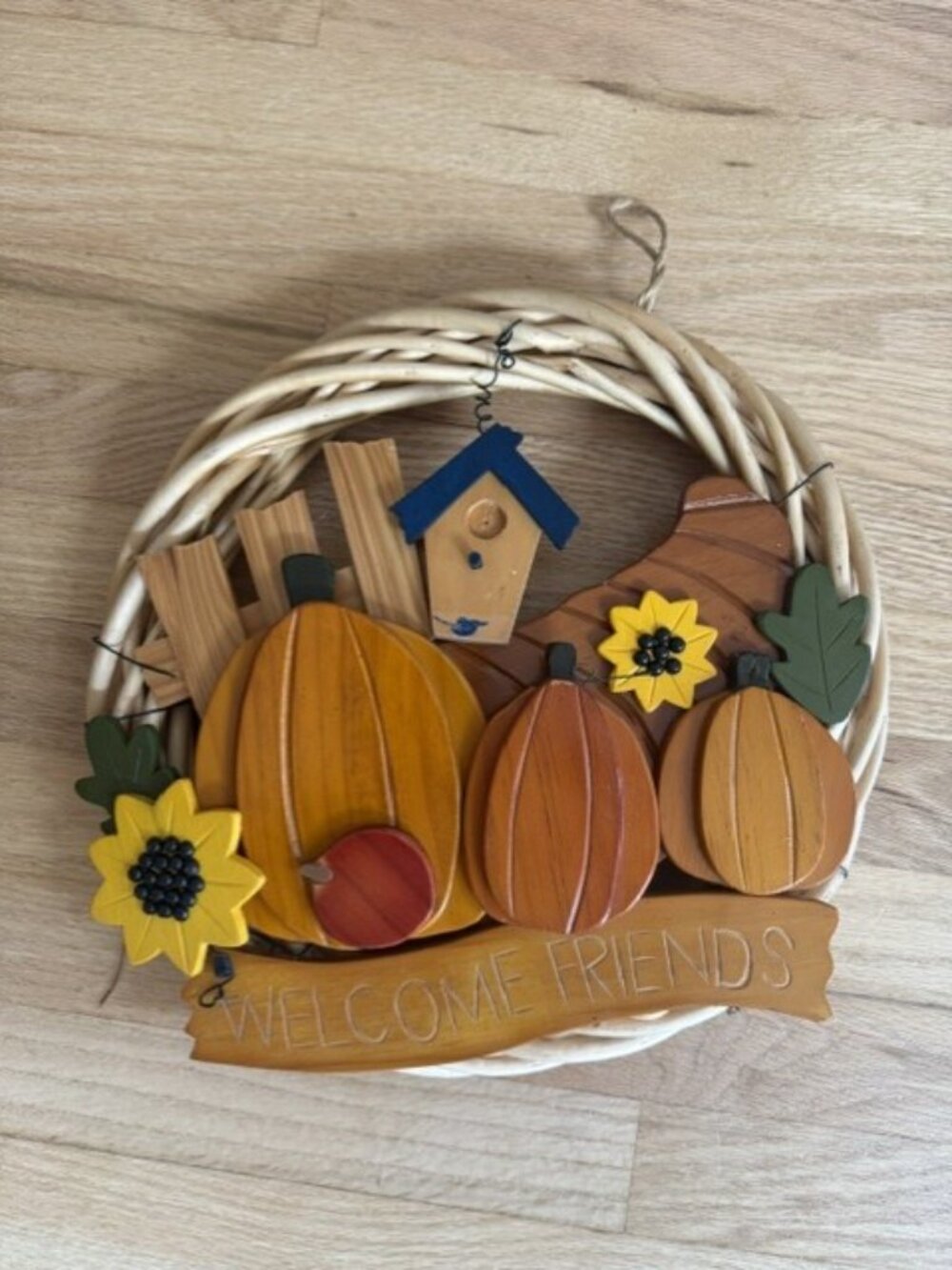 Prima Creations Welcome Friends Thanksgiving Fall Pumpkin Flowers 13"